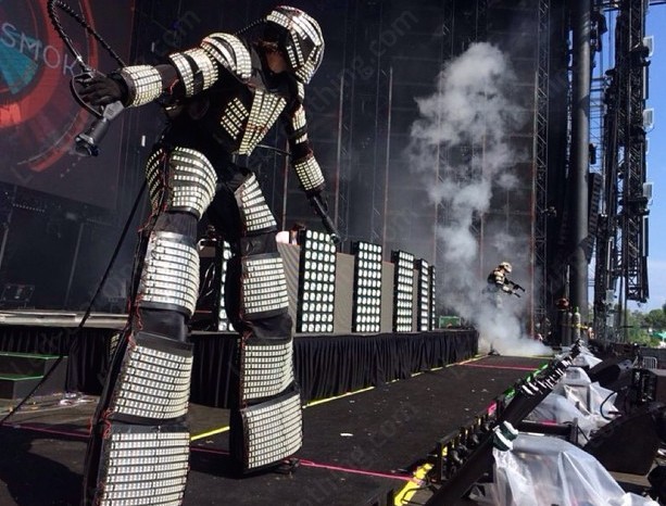 Costumes Laser Robot Costume David Guetta LED Robot Costume Avec