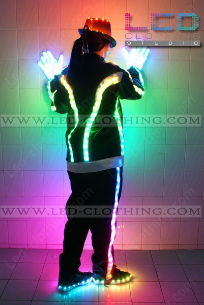 Step Up LED dance suit with light-up hat, shoes and gloves