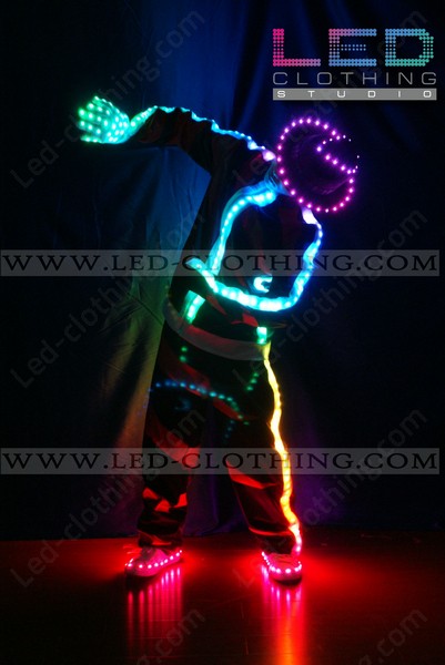 Step Up LED dance suit with light-up hat, shoes and gloves | LED Studio Inc.