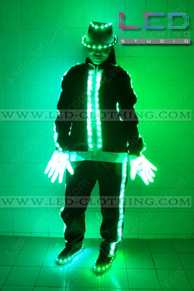 Step Up LED dance suit with light-up hat, shoes and gloves