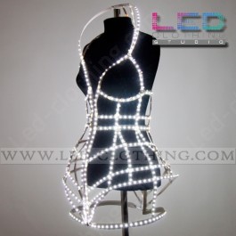 3D Decorative multi colored corset LED Dress
