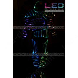 Armor fiber optic LED costumes with helmet and shoes